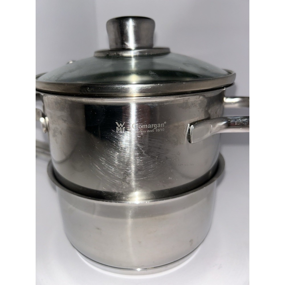 WMF Germany Cromargan Induction Stainless Steel Double Boiler Saucepan Pot Set 3